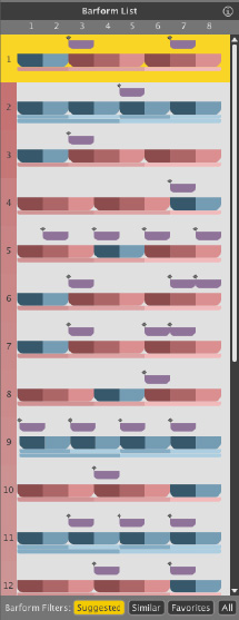 Liquid Rhythm Barform List