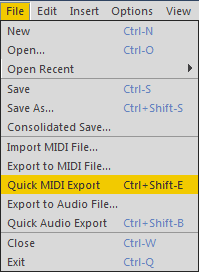 Quick Export as available with version 1.3.0 (soon to be released)
