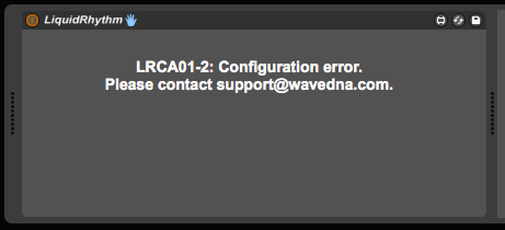 LRCA02-2: Configuration Error. Please contact support@wavedna.com