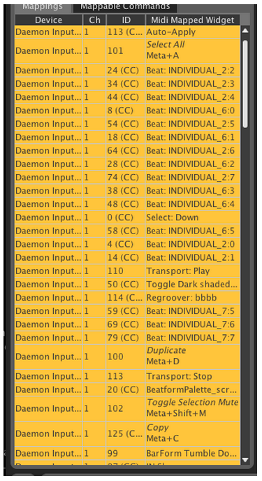 Midi mapping