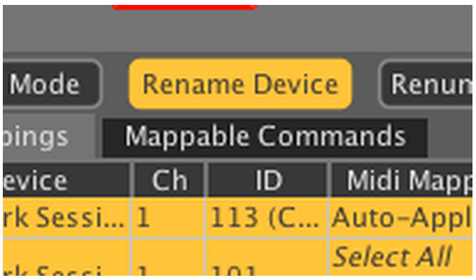 Midi mapping